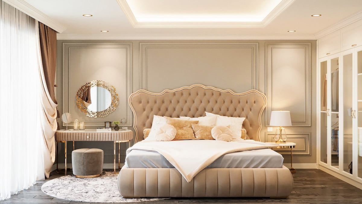 Gợi ý 1001 kiểu thiết kế nội thất phòng ngủ theo phong cách tân cổ điển