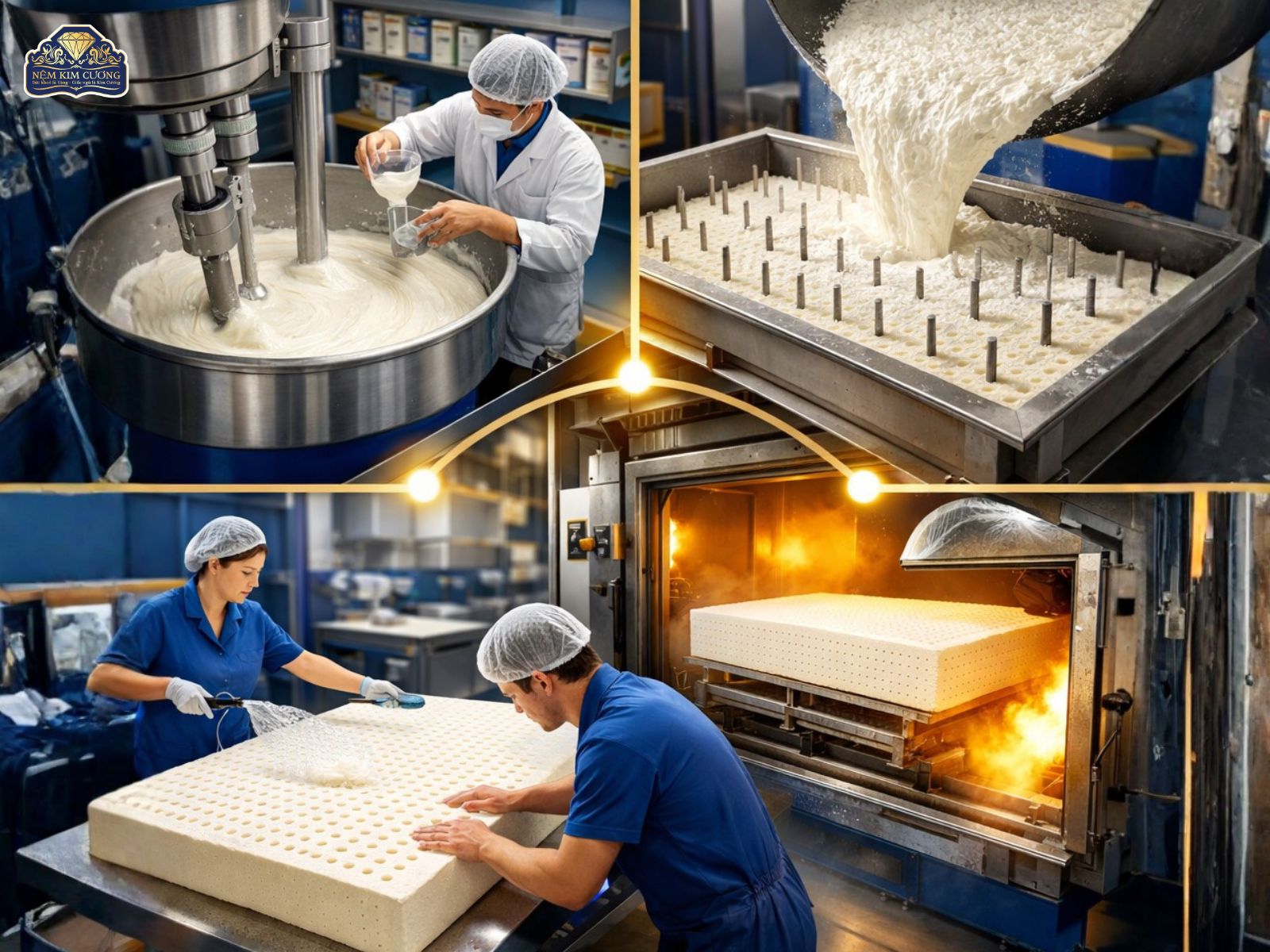 QUY TRÌNH SẢN XUẤT NỆM CAO SU THIÊN NHIÊN - NHỰA CÂY NUÔI DƯỠNG GIẤC NGỦ VÀNG