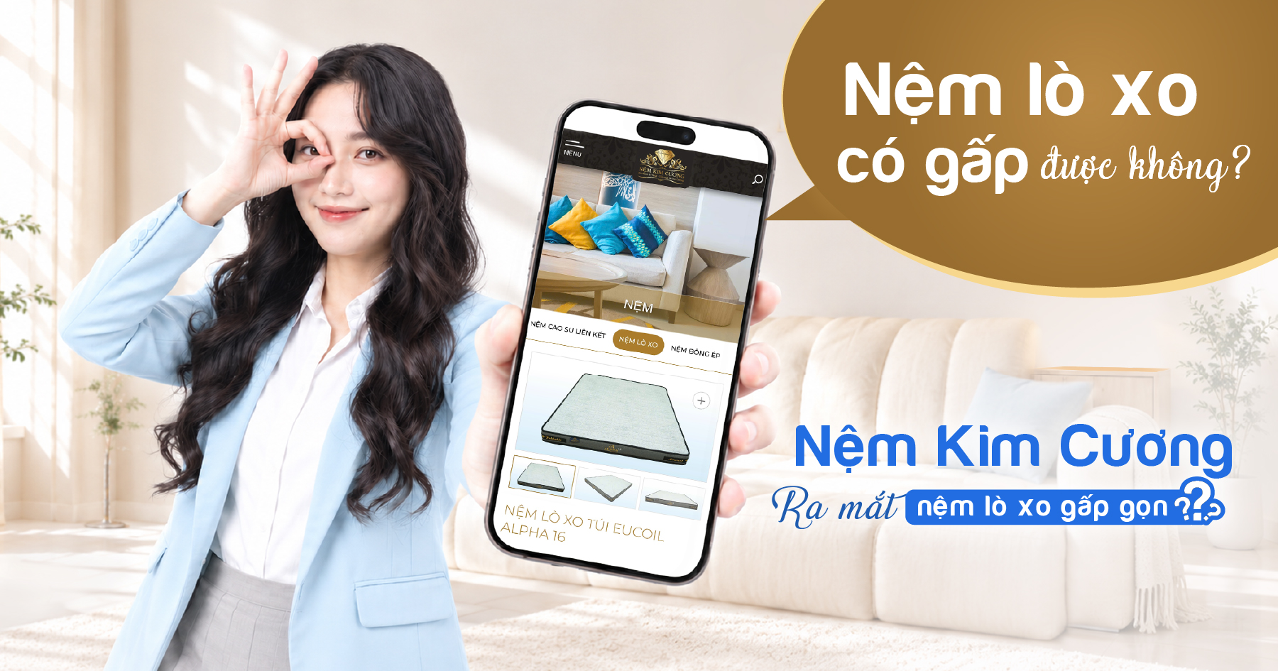 Nệm lò xo có gấp được không? Nệm Kim Cương ra mắt dòng nệm lò xo gấp gọn tối ưu vận chuyển